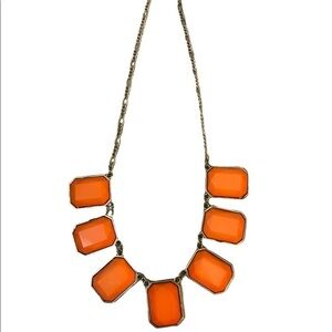 2/$15 Coral Chunky Statement Necklace | Gold Tone Geometric Bib Necklace